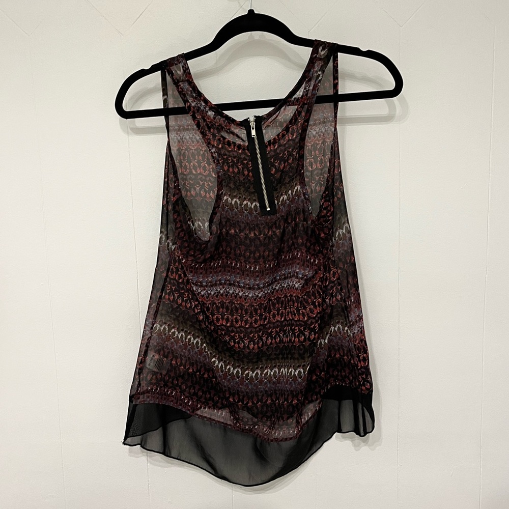 Sheer Patterned Tank Top - Picture 3 of 3